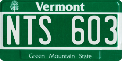 VT license plate NTS603