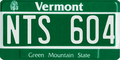VT license plate NTS604