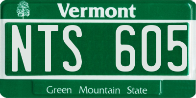 VT license plate NTS605