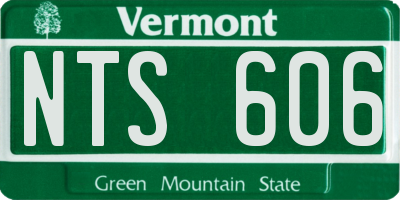 VT license plate NTS606
