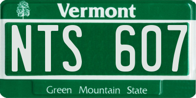 VT license plate NTS607