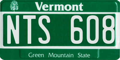 VT license plate NTS608