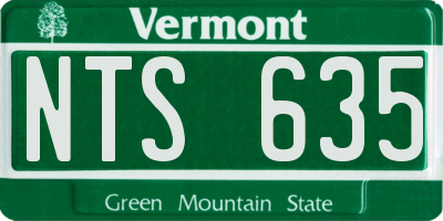VT license plate NTS635