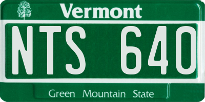 VT license plate NTS640
