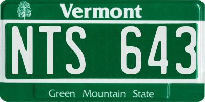 VT license plate NTS643