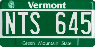 VT license plate NTS645