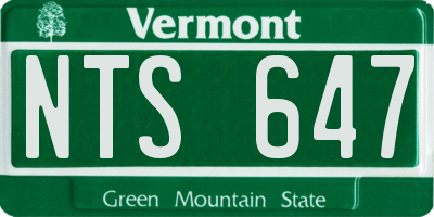 VT license plate NTS647