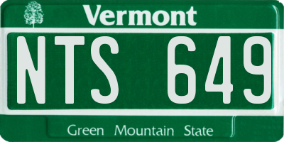 VT license plate NTS649