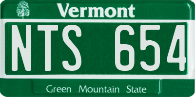 VT license plate NTS654