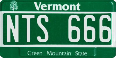 VT license plate NTS666
