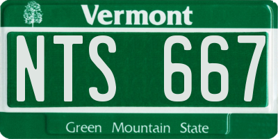 VT license plate NTS667
