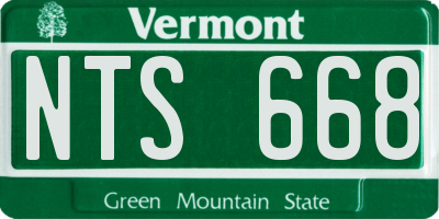 VT license plate NTS668