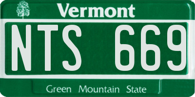 VT license plate NTS669