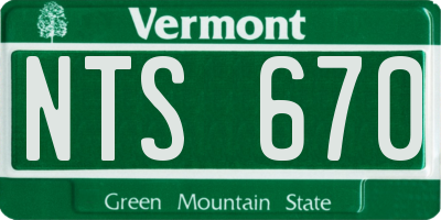 VT license plate NTS670
