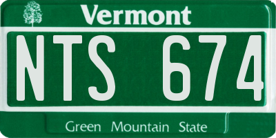 VT license plate NTS674