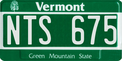 VT license plate NTS675