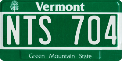 VT license plate NTS704