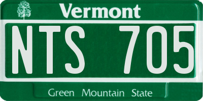 VT license plate NTS705