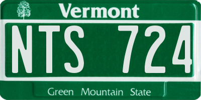 VT license plate NTS724