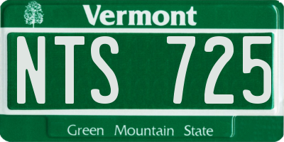 VT license plate NTS725