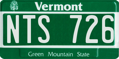 VT license plate NTS726