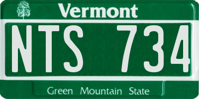 VT license plate NTS734