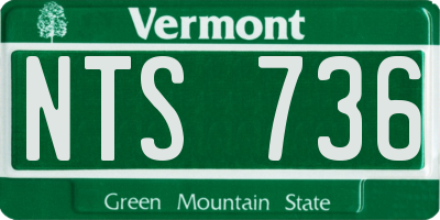 VT license plate NTS736