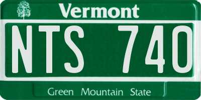 VT license plate NTS740