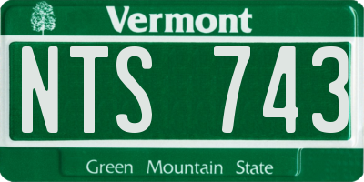 VT license plate NTS743