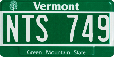 VT license plate NTS749