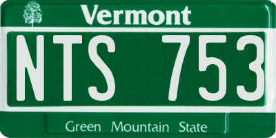 VT license plate NTS753