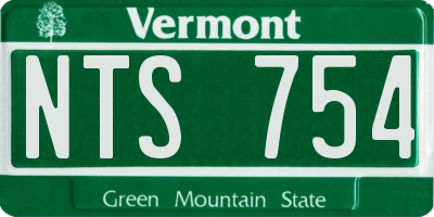VT license plate NTS754