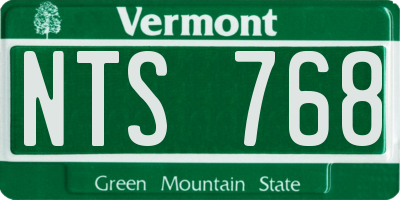 VT license plate NTS768