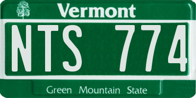 VT license plate NTS774
