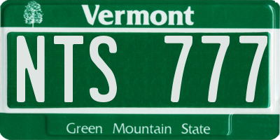 VT license plate NTS777