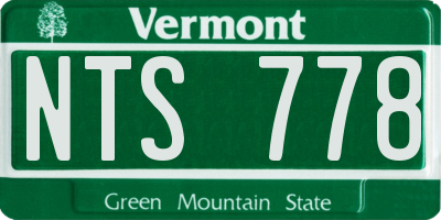 VT license plate NTS778
