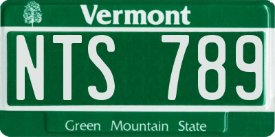 VT license plate NTS789