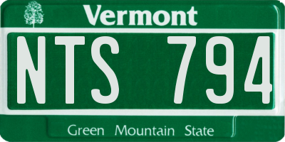 VT license plate NTS794