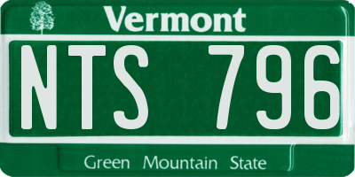 VT license plate NTS796