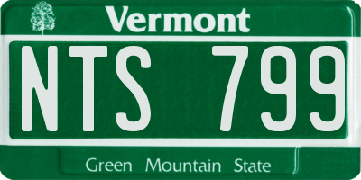 VT license plate NTS799
