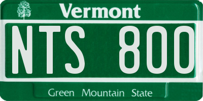 VT license plate NTS800