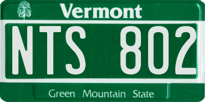 VT license plate NTS802