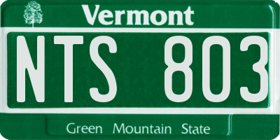 VT license plate NTS803