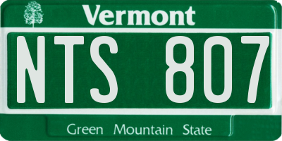 VT license plate NTS807