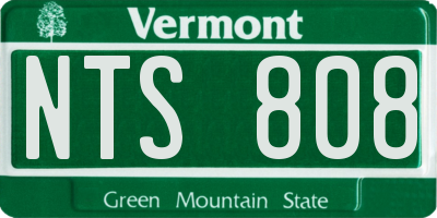 VT license plate NTS808