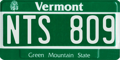 VT license plate NTS809