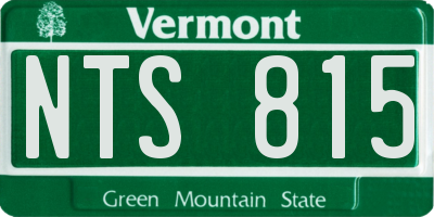 VT license plate NTS815