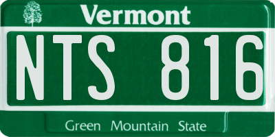 VT license plate NTS816
