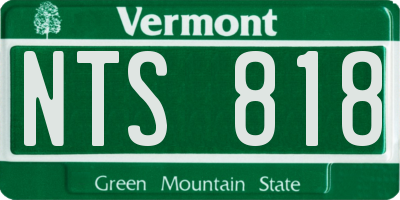 VT license plate NTS818