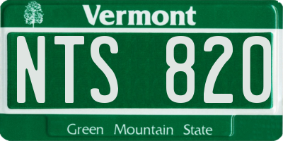 VT license plate NTS820